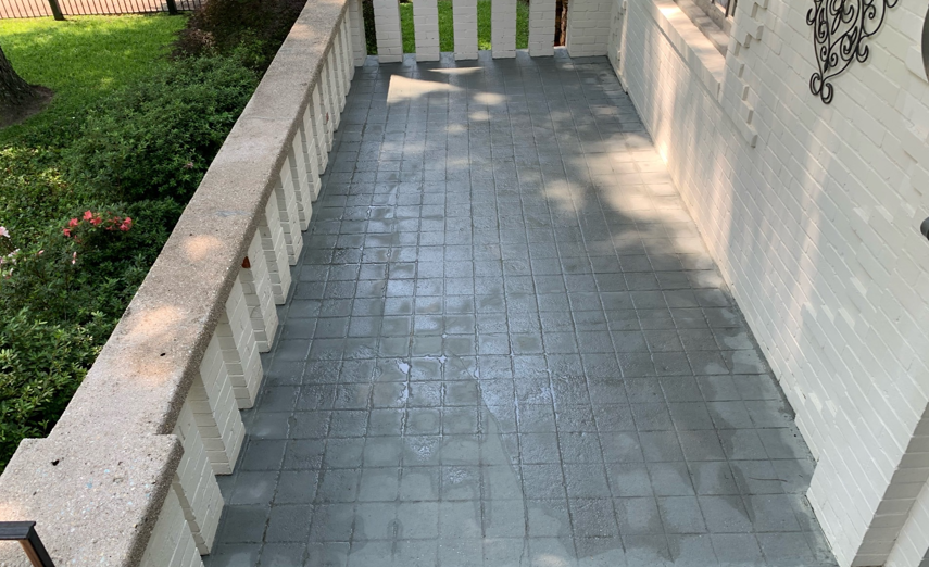 Stone patio cleaning after